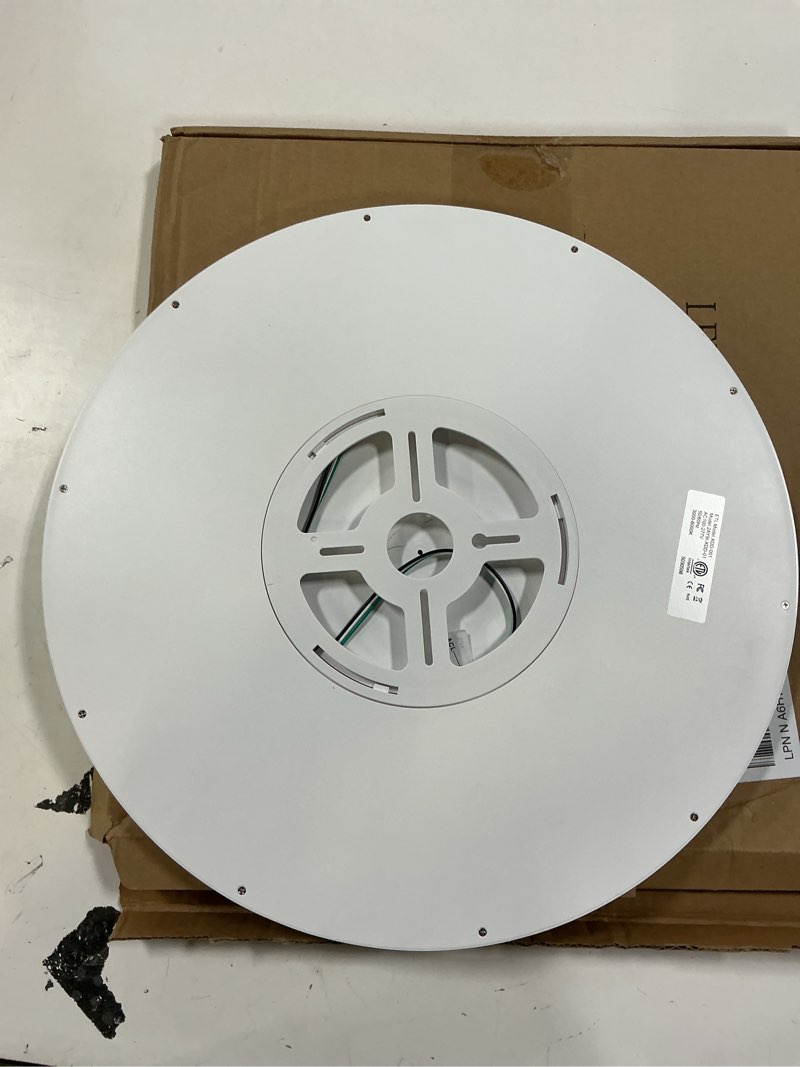 Condition photo showing New/Like New for hunhun 16 inch dimmable led flush mount ceiling light 4800lm round light fixture 5 color temperature selectable super slim large flat ceiling lamp for living dining room white 1 pack white