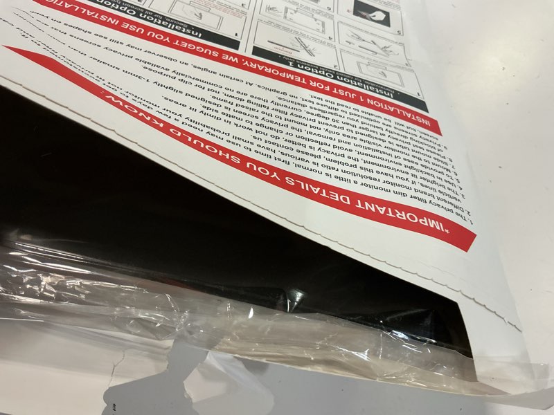 Condition photo showing As Is for magicmoon 2-pack 24 inch computer privacy screen filter, anti-spy/glare protector film for widescreen monitor with 16:9 aspect ratio (width x height: 531mm x 298mm) [2 pack] 24 inch 16:9 aspect ratio