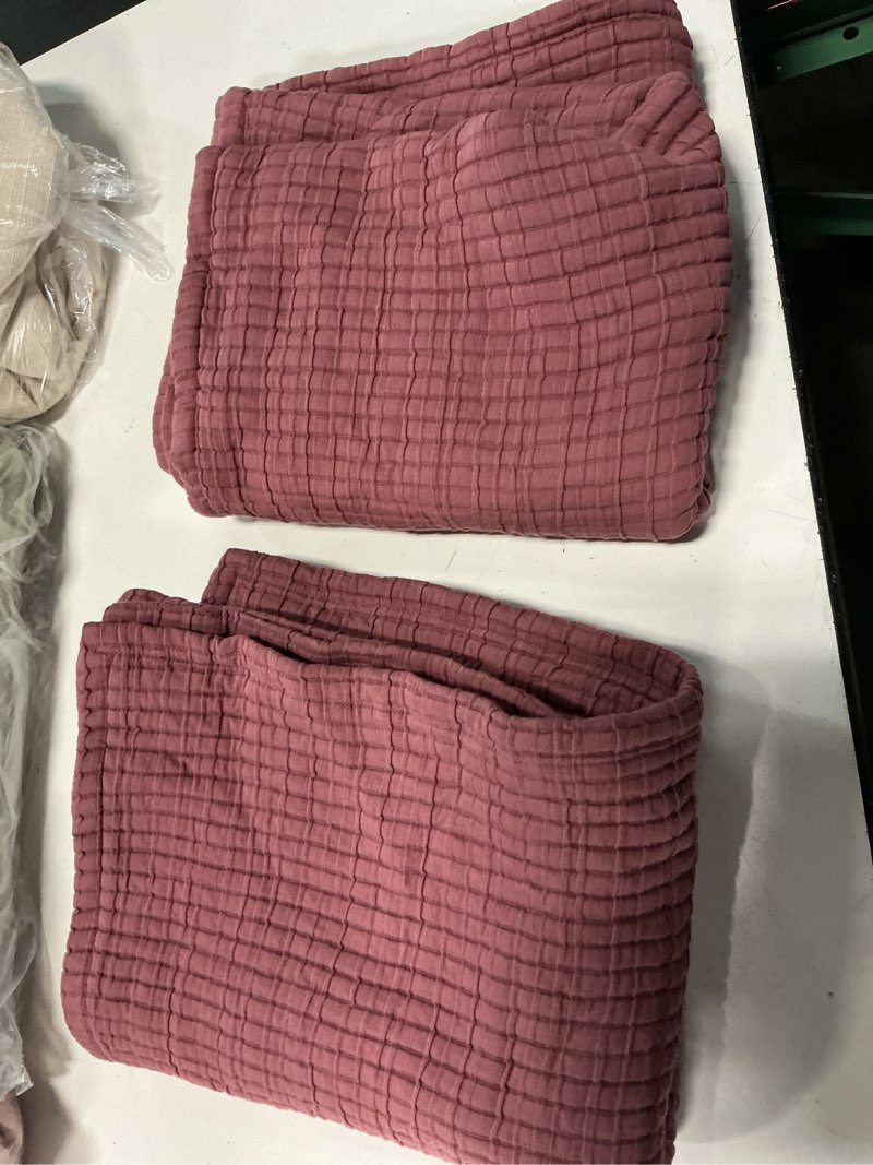 Condition photo showing Good Condition for organic ribbed cotton sham set, king/cal king, plum