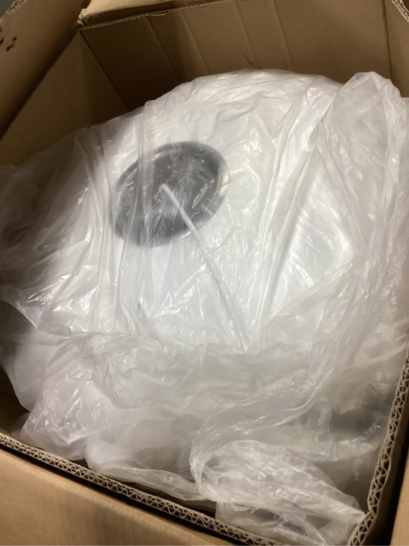 Condition photo showing Good Condition for 19.7in Lantern Pendant Light, 3-Light Imitation Silk White Bubble Pendant Lighting Fixture, Hanging Lamp Simple Chandelier for Living Dinning Room Kitchen Island Bedroom Restaurant Cafe White 19.7in