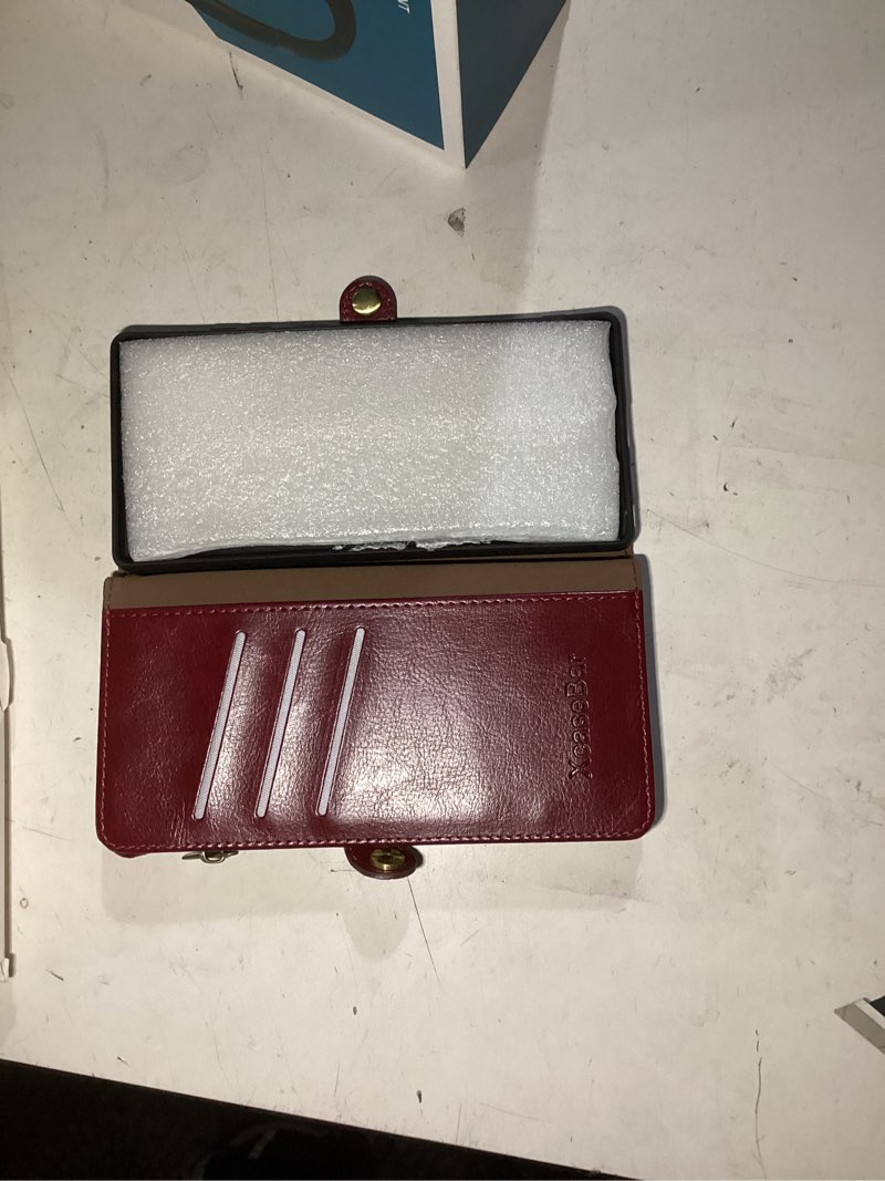 Condition photo showing Good Condition for XcaseBar for Samsung Galaxy Note 20 Wallet case with Zipper Credit Card Holder?RFID Blocking?, Flip Folio Book PU Leather Phone case Shockproof Cover Women Men for Samsung Note20 case Wine Red