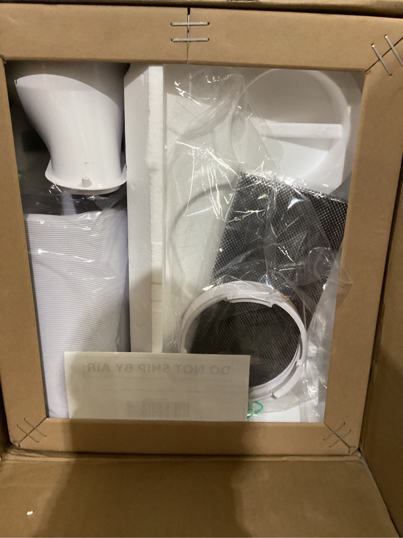 Condition photo showing Good Condition for (not tested)14,000 btu portable air conditioner, 3 in-1 standing ac unit with dehumidifier and fan, remote and led touch panel, sleep mode, window kit, cools up to 750 sq.ft., quiet operation, black top 14000 btu