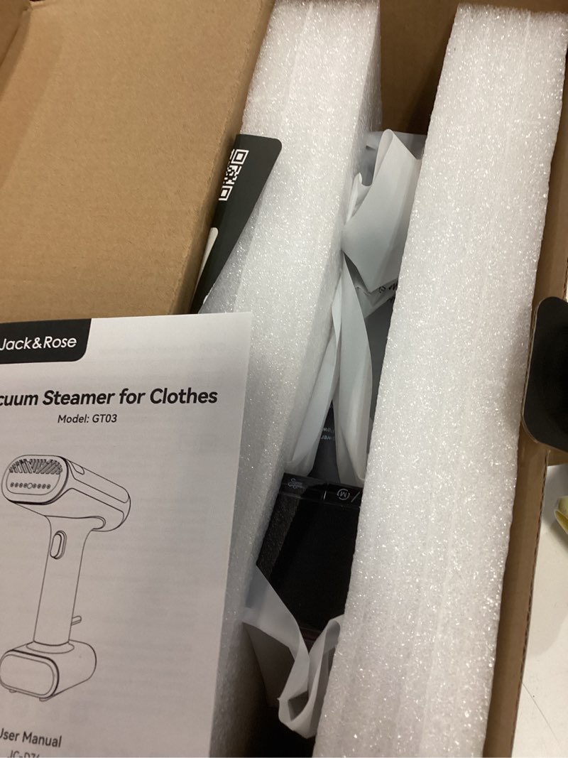 Condition photo showing Good Condition for jack & rose vacuum steamer for clothes,stand & handheld home clothes steamer,2300pa suction auto-grip, 5 fabric modes & 3 suction levels,190ml water tank,for shirts,dresses & suits (for 110-120v)