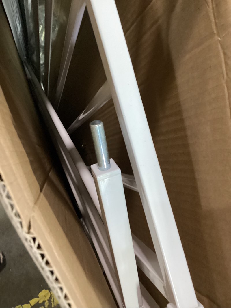 Condition photo showing Good Condition for regalo safety 29-38.5" baby gate for doorways & bottom of stairs, pressure mounted baby gate with door for babies, toddlers & pets, tested & safe for 30 years, american designed, american owned, white white 29-38.5"w x 30"h