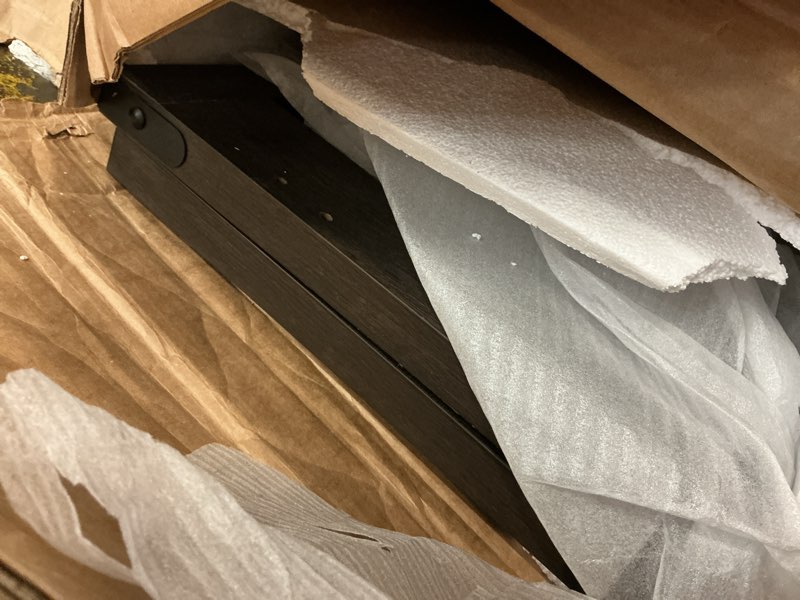 Condition photo showing As Is for VASAGLE LIRY Collection - 6-Drawer Dresser for Bedroom, 54-Inch Wide Modern Farmhouse Chest of Drawers with Metal Handles, TV Stand, for Living Room, Entryway, Anti-Tipping, Taupe Brown ULTS661TA01S Taupe Brown 6 Drawers