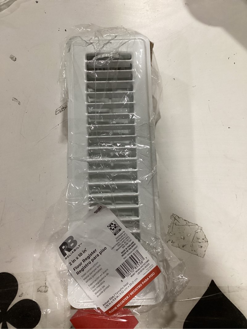 Condition photo showing Good Condition for RELIABILT 2-in x 10-in Steel White Floor Register