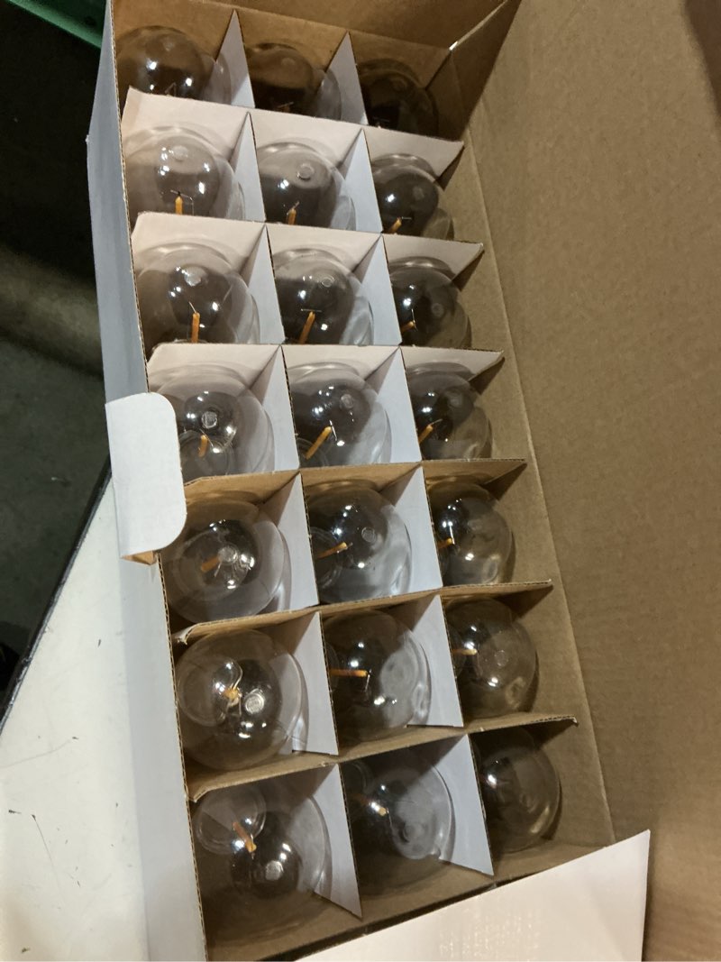 Condition photo showing Good Condition for harbor breeze 48-ft plug-in black indoor/outdoor string light with 24 white -light led edison bulbs