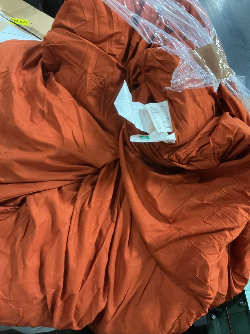 Condition photo showing As Is for Bedsure QUEEN Size Comforter Set, Burnt Orange Soft Prewashed Bedding for All Seasons, 3 Pieces GentleSoft™ Down Alternative Bed Set, 1 Lightweight Comforter and 2 Pillowcases QUEEN - Orange 88 in x 88 in