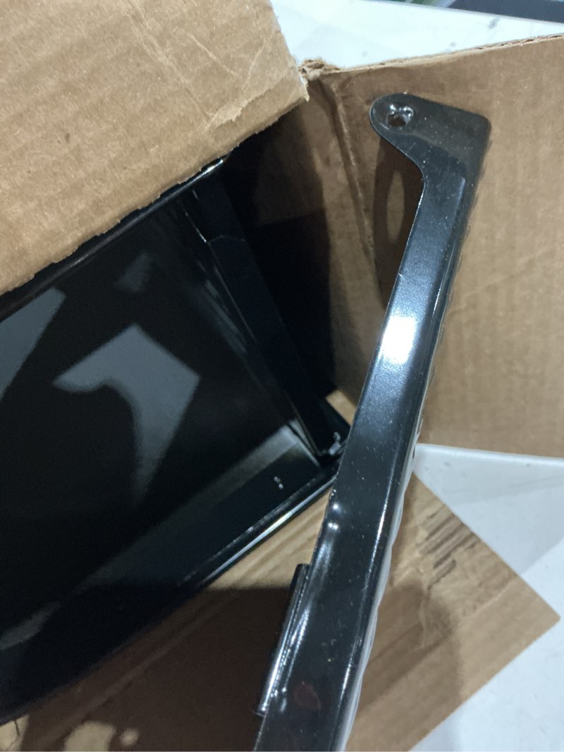 Condition photo showing As Is for (hinge broken)architectural mailboxes post mount black metal large mailbox
