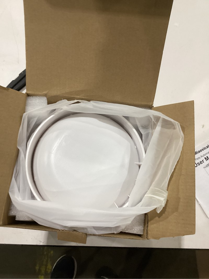 Condition photo showing New/Like New for Automatic Cat Feeder for 2 Cats,6 Meals/Day,12 Portions/Meal,Dual Power Double Bowls,Dry Pet Food Autofeeder,10S Voice Record,Flexible Programmable Schedule Timer(White,Stainless Dual Bowls)