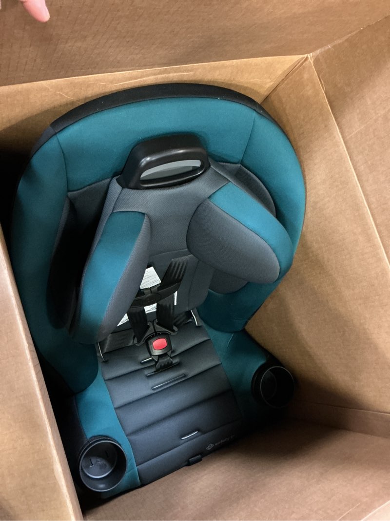 Condition photo showing Good Condition for safety 1st ellaris 3-in-1 convertible car seat, slim fit design, rear & forward-facing, 5-position headrest, 3-across fit, travel-friendly with machine-washable seat pad, peacock blue