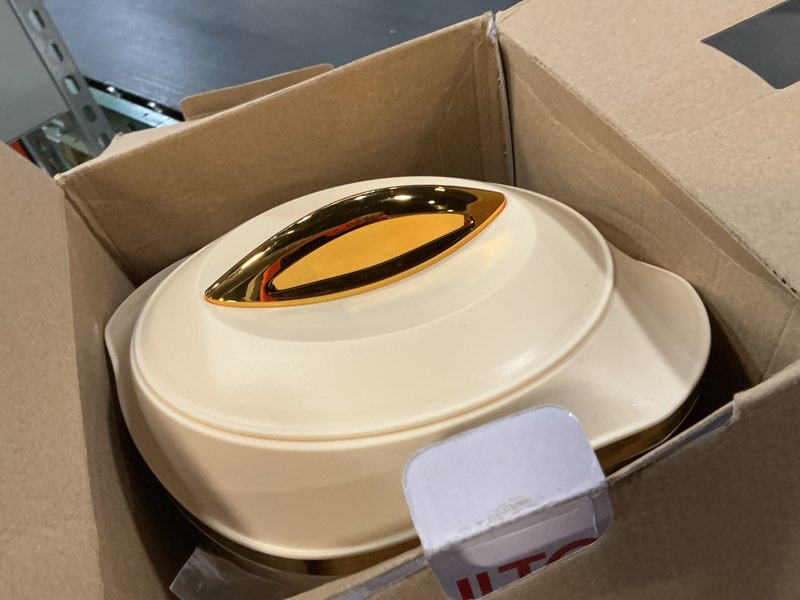 Condition photo showing Good Condition for inner stainless steel jr. casserole | keeps food hot & fresh chapati, roti, biryani | set of 3 (455 ml, 860 ml, 1270 ml), (ivory)