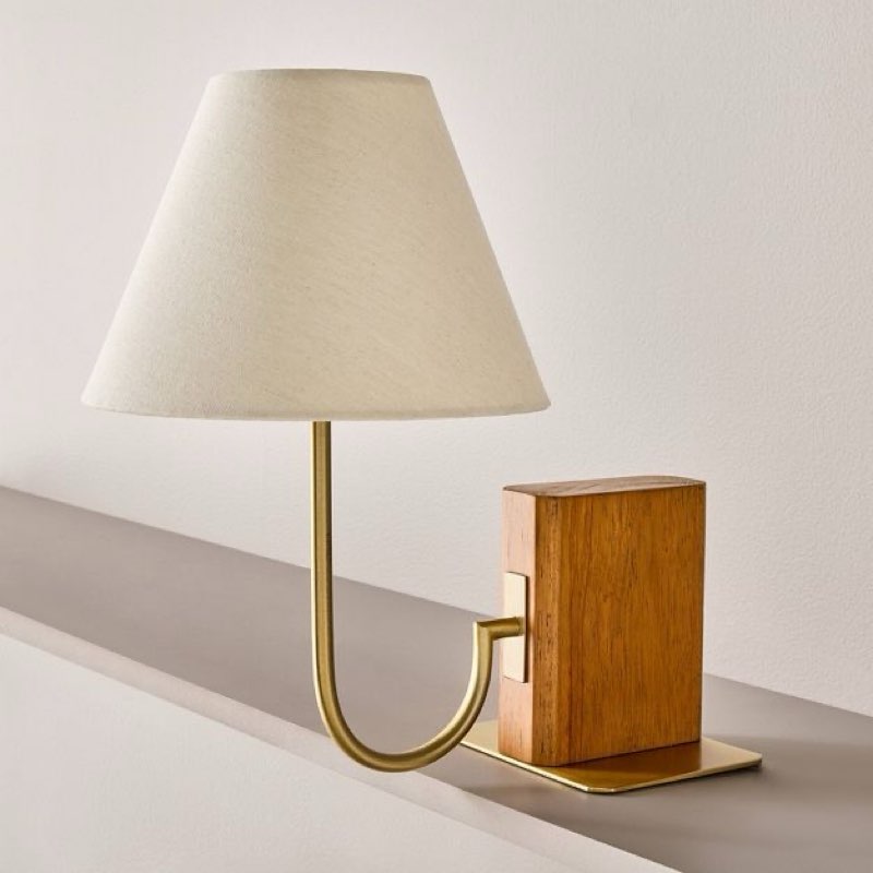 wood mid tone bookshelf lamp - hearth & hand™ with magnolia