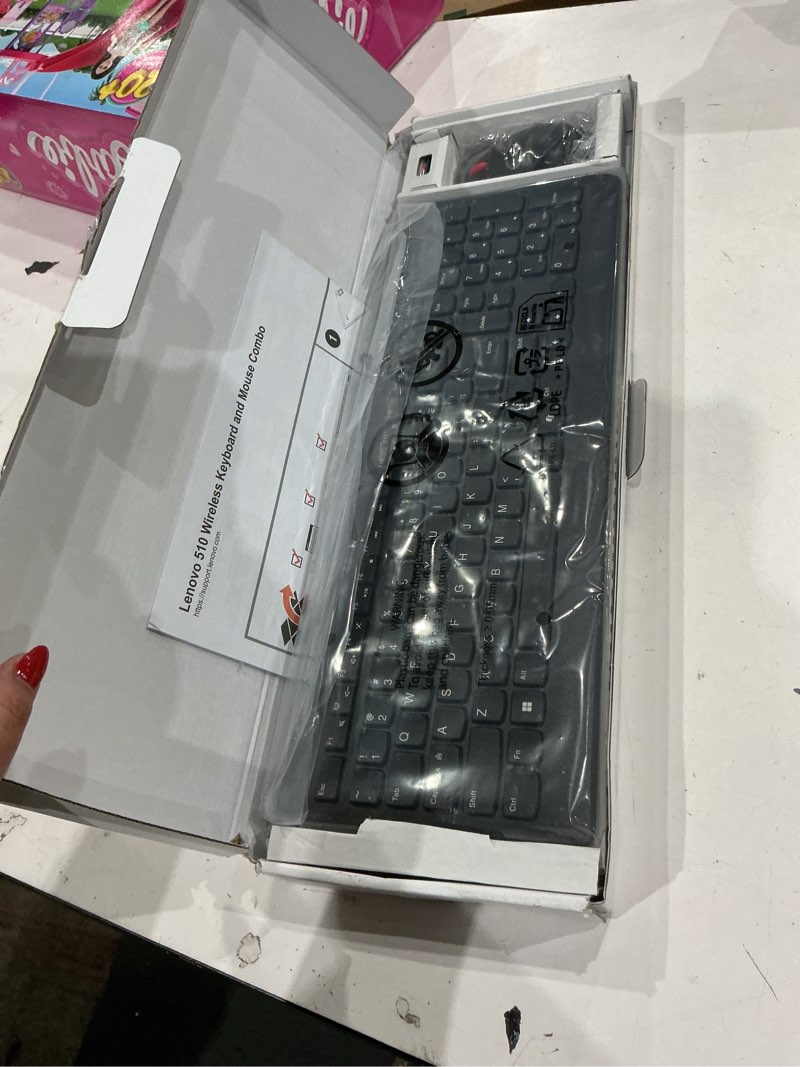 Condition photo showing Good Condition for lenovo 510 wireless keyboard & mouse combo, 2.4 ghz nano usb receiver, full size, island key design, left or right hand, 1200 dpi optical mouse, gx30n81775, black