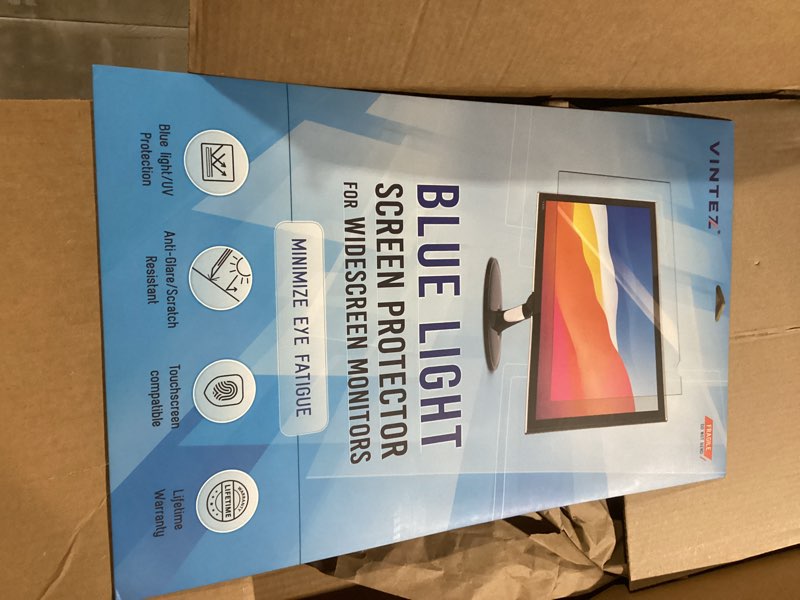 Condition photo showing Good Condition for VINTEZ Blue Light Screen Protector for 24 Inch Computer Monitor and Laptop – Anti-UV Blue Light Blocking Film for Desktop PC, Eye Protection Filter, 21.2" x 12.6", 1 Pack 1 Pack 24'' DIAGONAL (16:9)