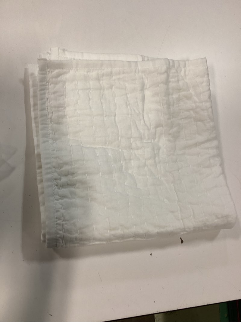 Condition photo showing Good Condition for european linen cotton stitch quilted euro sham, euro, white