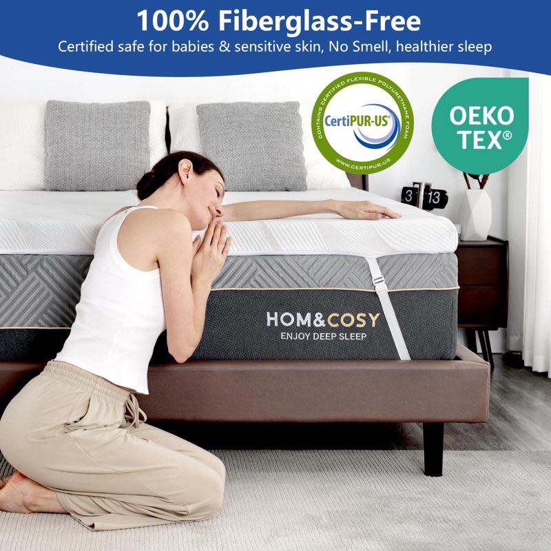 Firm Mattress Topper Full Size 3 Inch, Premium Cooling Gel+Bamboo High Density Memory Foam Mattress 