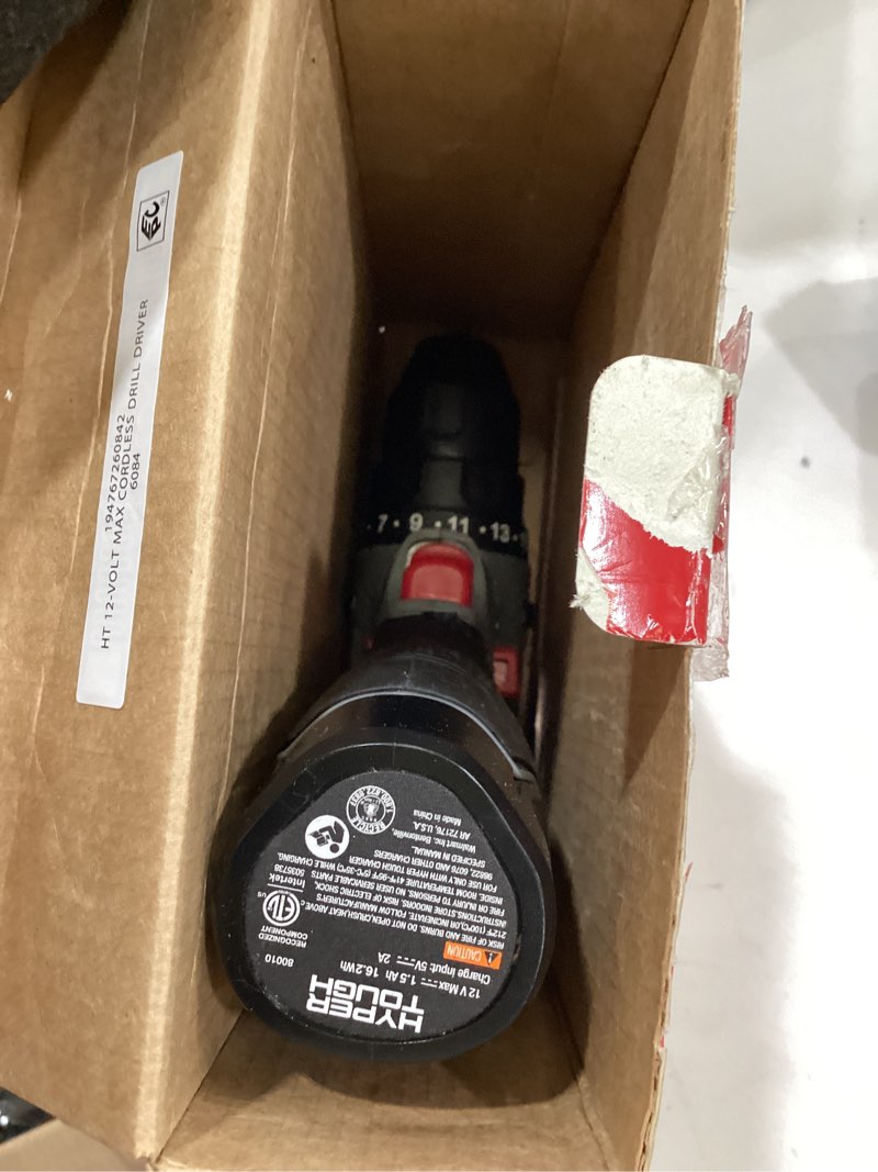 Condition photo showing Good Condition for hyper tough 12v brushless cordless drill driver with 1.5ah battery