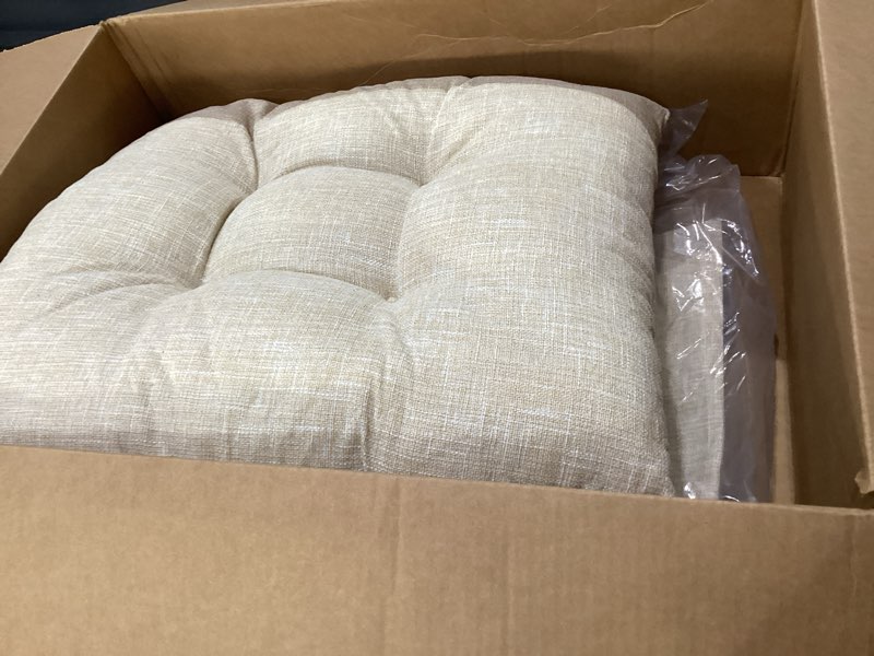 Condition photo showing Good Condition for sinosso glider rocker cushion set (5 pcs), soft blended fabric high-density support foam seat cushions with ties, fits rocking chair/nursery glider & ottoman, beige