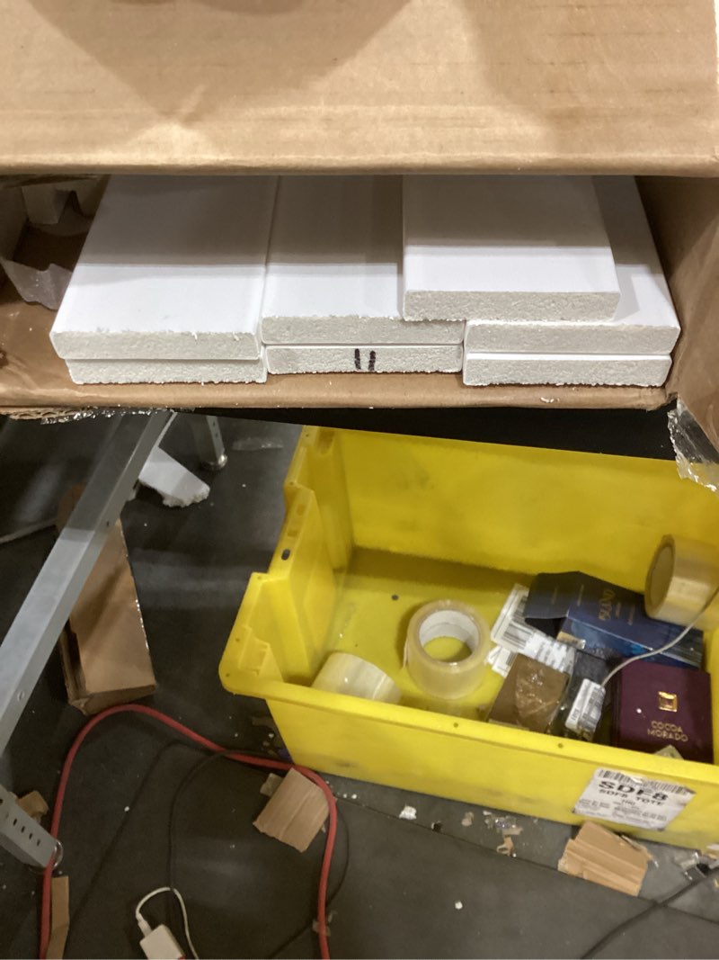 Condition photo showing As Is for Art3d Precut Board and Batten Wainscoting Panel Kit Covers 10Ft. - Paintable Molding Trim Slat with Edge Strip, Ready to Assemble Accent Wall Decor for Living Room Dining Room Hallway, White White - Style 3