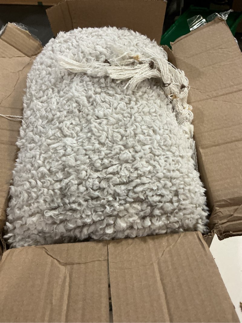 Condition photo showing Good Condition for ultra soft cozy sherpa throw blanket with tassel, light weight warm decorative 2 tones ombre light brown pattern reversible boho style blanket for sofa, couch, bedroom,travel, 50”x60” light brown with tassel throw-50'' x 60''