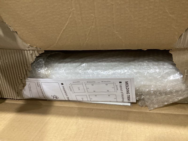 Condition photo showing Good Condition for 3 Sets Peel and Stick Wall Molding Kit, Premade Wainscoting Panels for Interior Wall Moulding Decor, Ready to Assemble Wainscoting Accent Panel (54 x 24In, 24 x 24In)