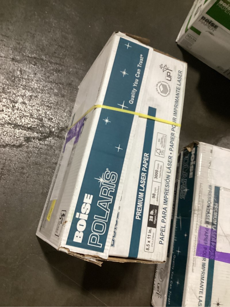 Condition photo showing Good Condition for boise polaris premium laser paper, 8.5" x 11" letter, 98 bright white, 28 lb, 6 ream carton (3,000 sheets)