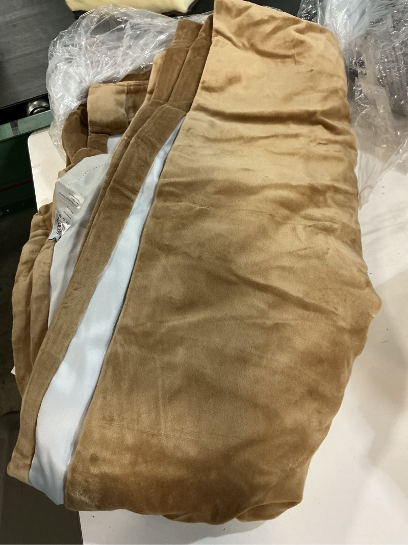 Condition photo showing Good Condition for cotton velvet curtain color camel 48*96 ich 