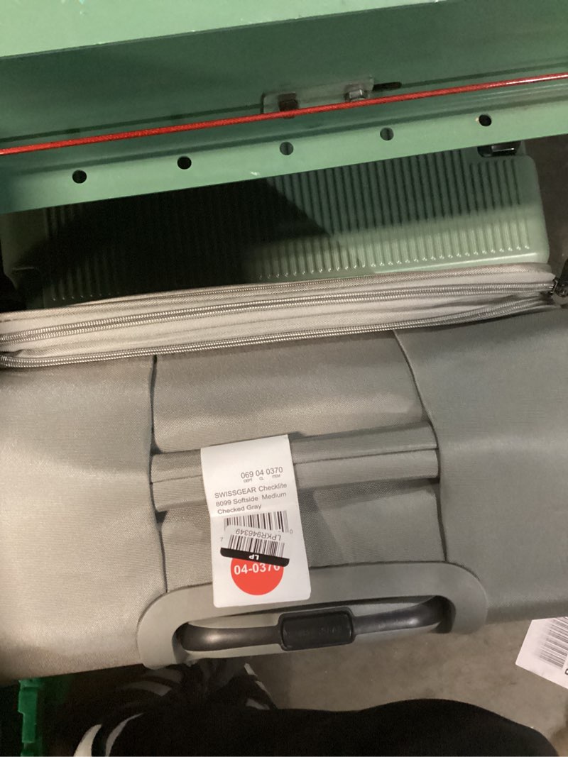 Condition photo showing New/Like New for swissgear checklite softside medium checked suitcase - gray