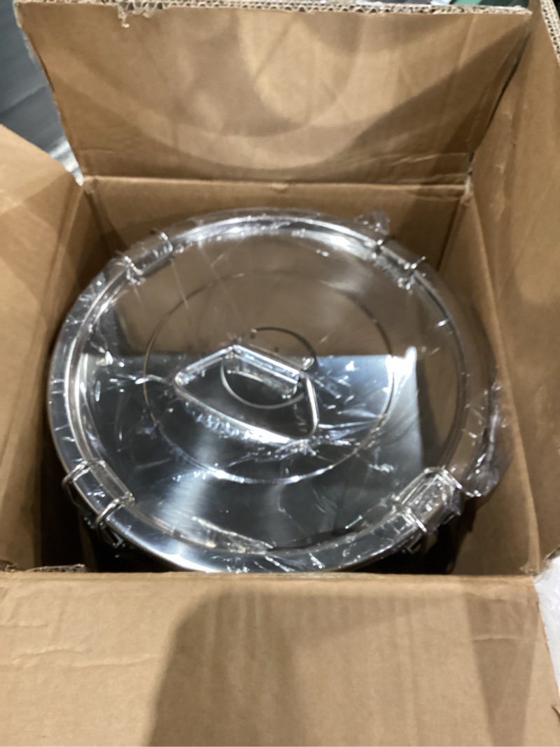 Condition photo showing As Is for 304 stainless steel food storage containers with lids lock clips airtight container large airtight for rice flour sugar grain coffee bean storage containers Kitchen jar (3.17gal/12L)