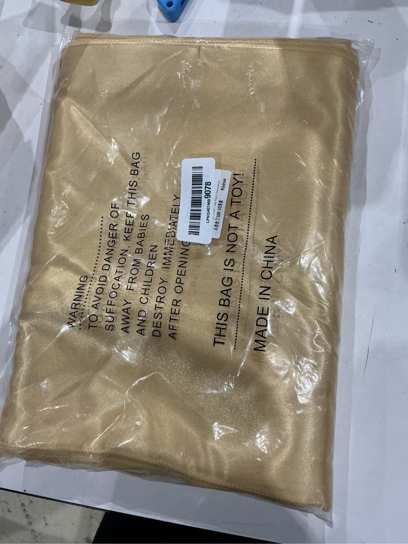 Condition photo showing Good Condition for 10-pack light gold satin table runner 12 x 108 inch long bright and smooth silk fabric table runner for wedding banquet birthday party decoration 12"x108" 10pcs light gold