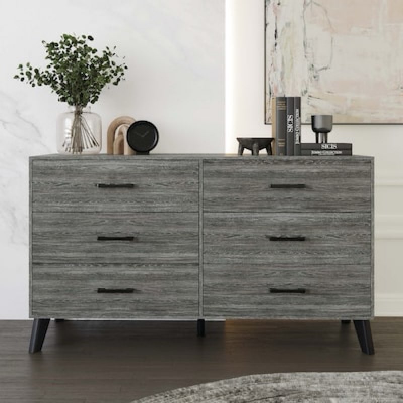ChaletPosh Dark Grey 6 -Drawer Standard dresser