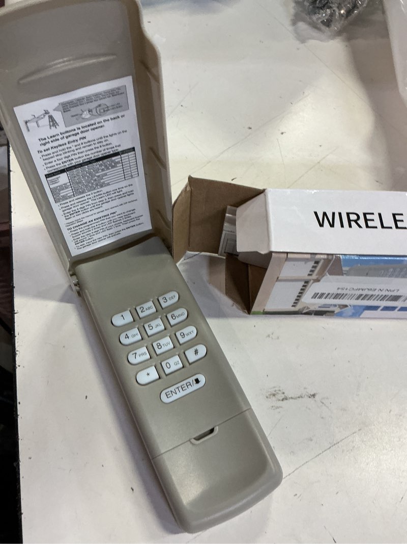 Condition photo showing Good Condition for 2026 upgraded universal garage door opener keypad for liftmaster, chamberlain,craftsman & wayne dalton garage openers manufactured since 1993.877max/878max,g940ev-p2,cmxzdcg440,10 years warranty. universal keypad