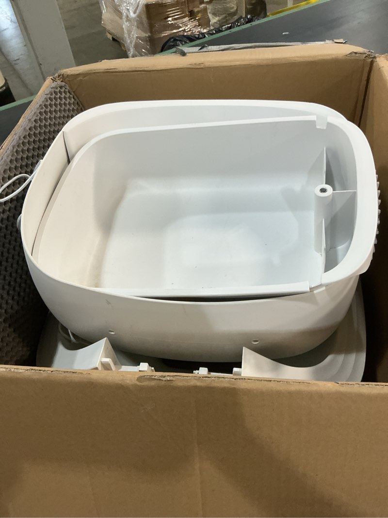 Condition photo showing As Is for thereye self cleaning cat litter box, open-top automatic litter box with app control, safety sensor and 10l large waste bin, smart kitty litter boxes with trash bags and mat for multiple cats grey