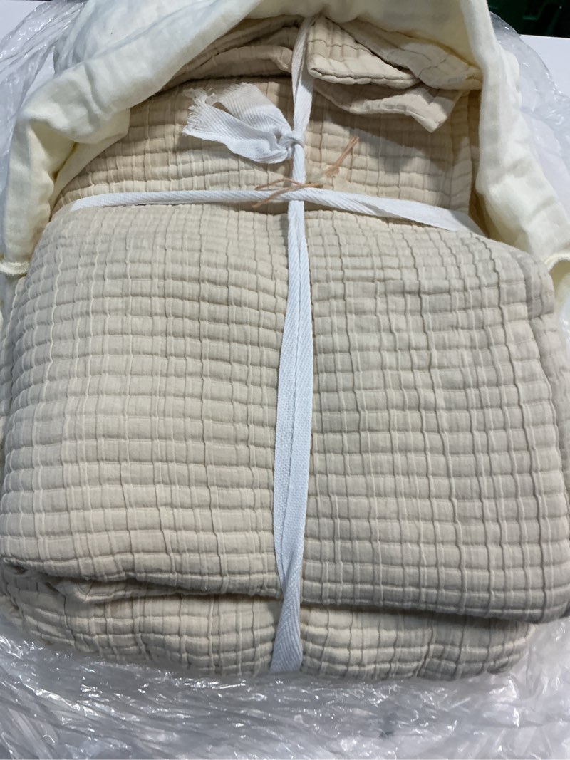 Condition photo showing Good Condition for quince organic ribbed cotton coverlet set, king/cal king, ivory