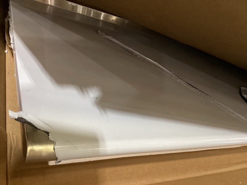 Condition photo showing As Is for stainless steel prep table 