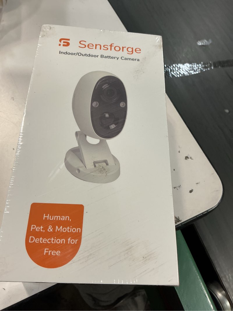Condition photo showing New/Like New for Sensforge 2.5K Indoor Outdoor Battery Camera with Smart AI Detection, Spotlight & Color Night Vision, Magnetic Mount, Dual-Band WiFi (2.4/5GHz), 32GB SD Card, Waterproof, No Monthly Fees White Battery Camera
