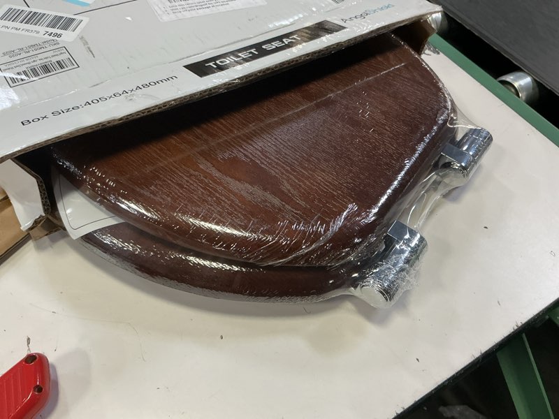 Condition photo showing Good Condition for angel shield toilet seat round wood with slow close,easy clean,quick-release hinges (round,dark walnut)