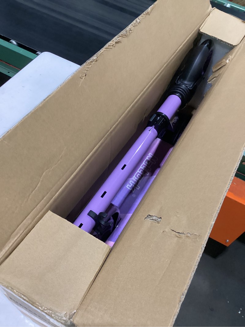 Condition photo showing Good Condition for nattork kick scooter for age 6+ kids teens adults, max load 240 lbs, adjustable height foldable with 8" large wheels, anti-shock suspension a-purple