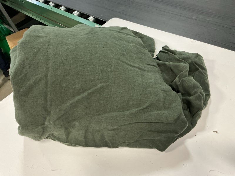 Condition photo showing Good Condition for european linen duvet cover color green king size 
