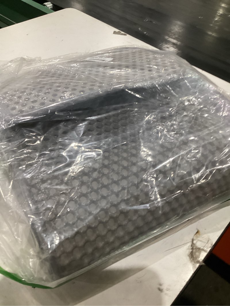 Condition photo showing As Is for cat litter mat 47"x26.5" extra large & 12"x12" small, double layer waterproof trapping mat for home travel, non-slip & urine-proof, soft on paws, hold 2-3 litter boxes, xxl, 2-pack(grey)