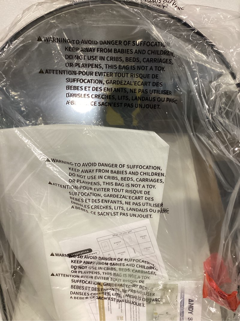 Condition photo showing New/Like New for ANDY STAR Polished Chrome Bathroom Mirror, 22"x30" Scalloped Wall Mirror in Stainless Steel Metal Frame, Unique Vanity Mirror with Modern Curved Edge Design, Ideal for Bathroom, Bedroom, Entryway Polished Chrome 30"L x 22"W