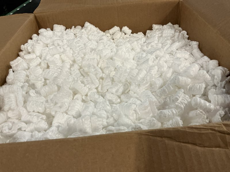 Condition photo showing Good Condition for packing peanuts 3.5 cu. ft. (22.5 gallons) s shaped, cushioning (1-pack, white), packing peanuts for shipping, moving, storage & packing 1-pack white