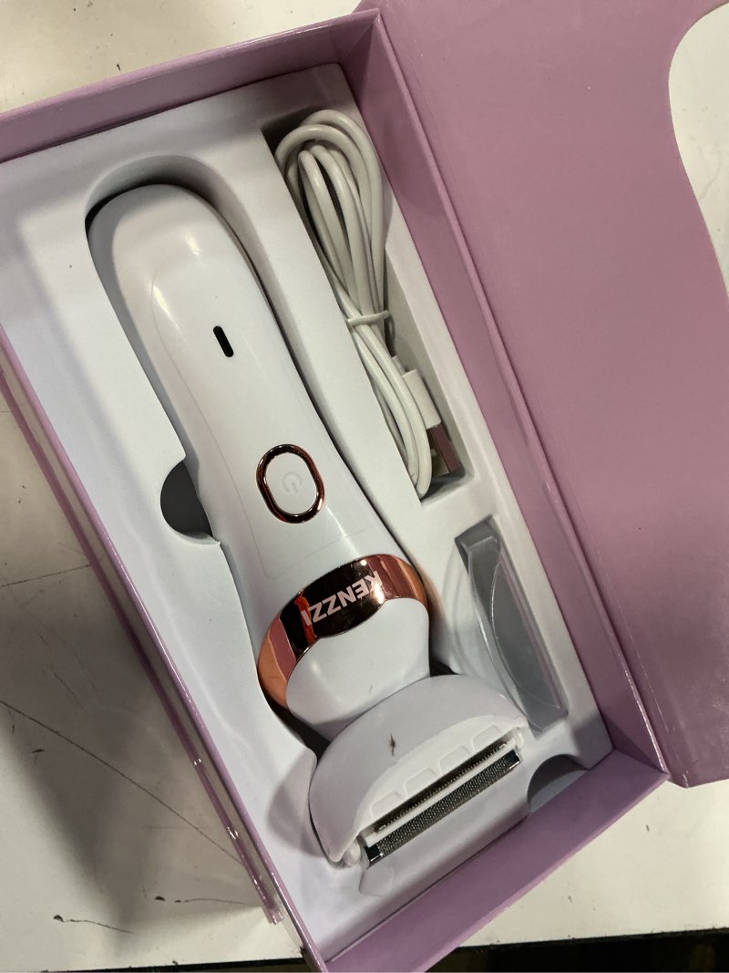 Condition photo showing As Is for kenzzi lady shaver rechargeable electric shaver for women, wet & dry use, water-resistant, contouring head