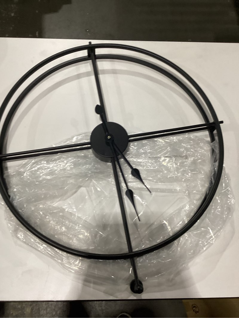 Decorlives Metal 36 Inch Wall Clock- Extra Large Antique Vintage Decorative Clocks, Silent Non Ticking, Analog Watches for Home Office Farm House Kitchen Bedroom School, Black