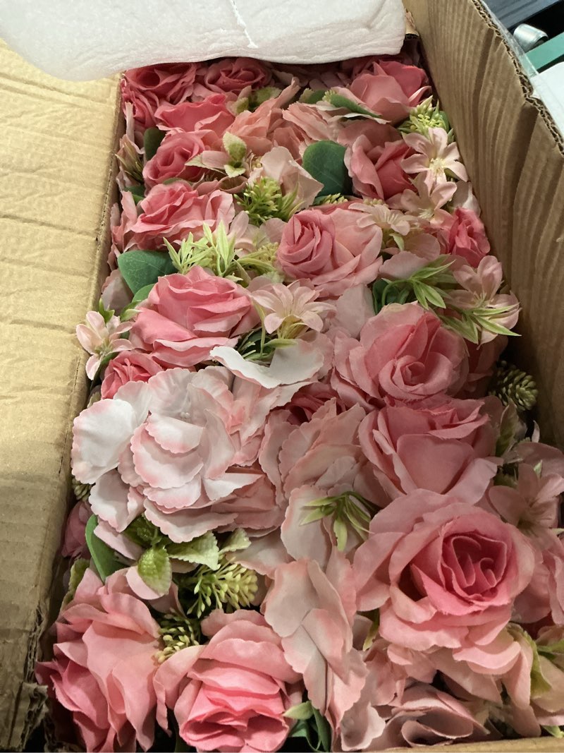 Condition photo showing Good Condition for 10 sets mason jars flower table centerpiece with pink rose hydrangea artificial flowers jars for wedding engagement dining party kitchen living baby bridal shower