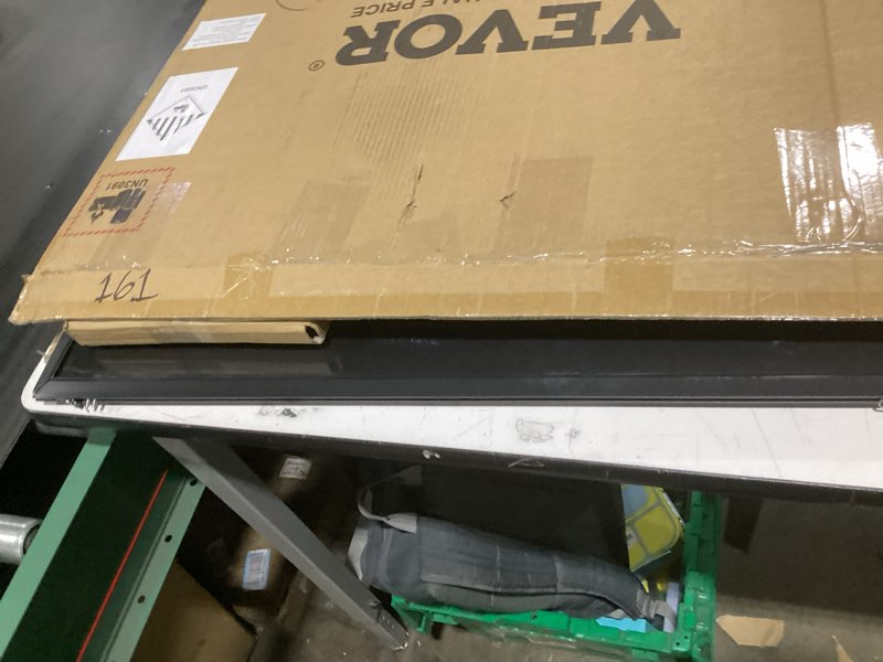 Condition photo showing As Is for vevor 32"x24" led message writing board, menu sign boards, illuminated erasable lighted chalkboard, neon effect drawing panel with 8 fluorescent chalk markers and remote control 32"w x 32"h