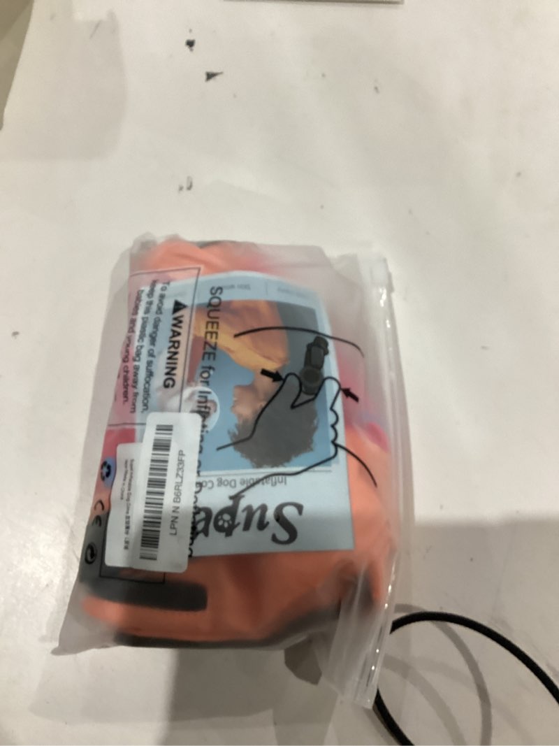 Condition photo showing As Is for Supet Inflatable Dog Cone Collar Alternative After Surgery, Pet Neck Donut Collar Recovery E Collar for Neuter, Soft Dog Cone for Small Medium Large Dogs Donut Pink L(Neck 12"-16")