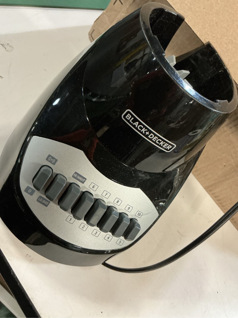 Condition photo showing Good Condition for (Incomplete)BLACK+DECKER Crush Master Blender, 10-Speeds with Stainless Steel Blades, Black, BL2010BP Plastic