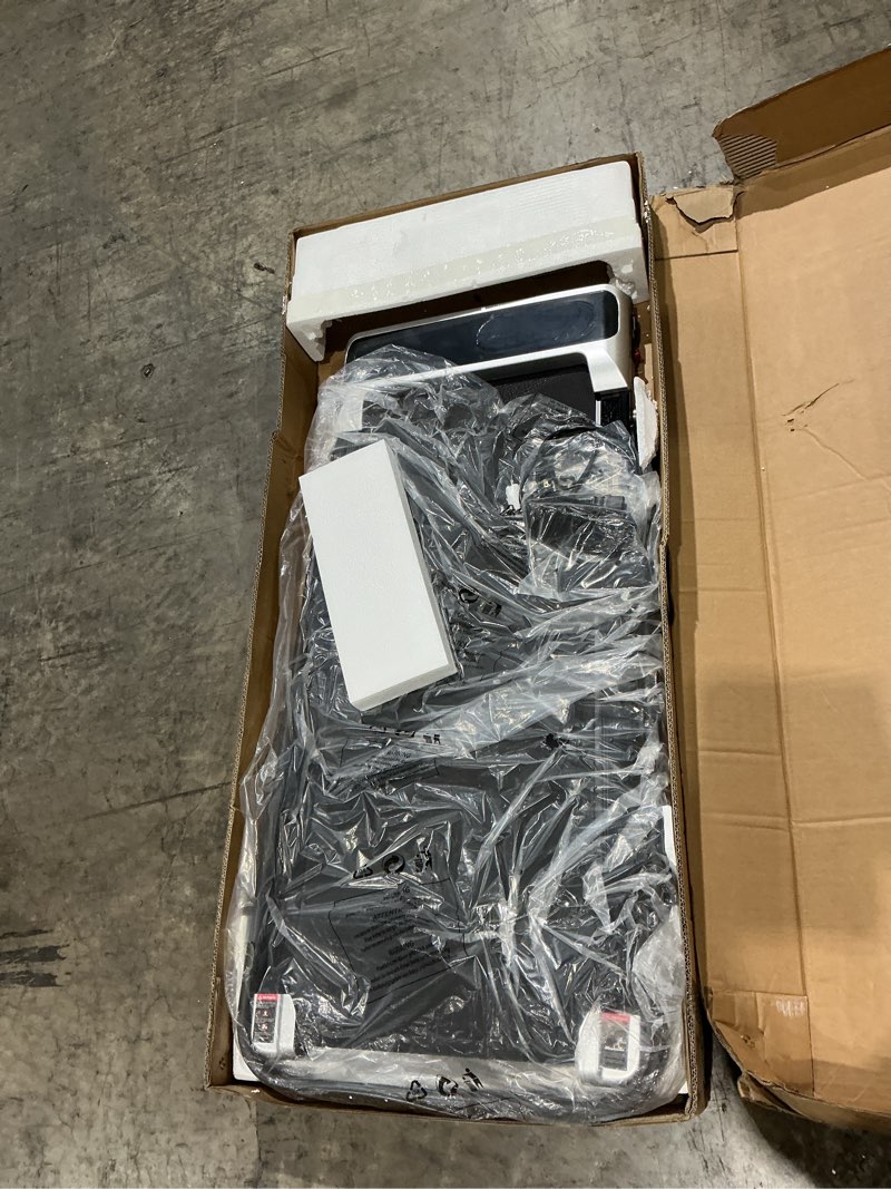 Condition photo showing As Is for walking pad treadmill with 8% incline for home office,3.0hp low noise portable folding under desk treadmill with remote control,jogging running machine,350 lbs capacity,led display,handle bar